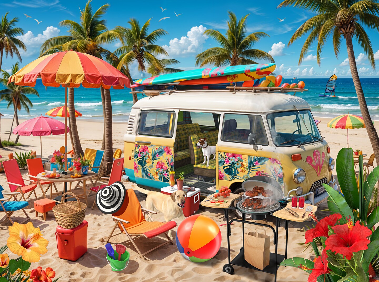 Sunsout Beach Campout 500 pc Jigsaw Puzzle 42380