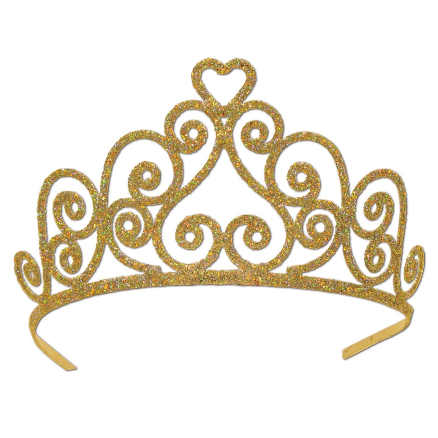 6 Pack Beistle Glittered Metal Royal Tiara - Gold