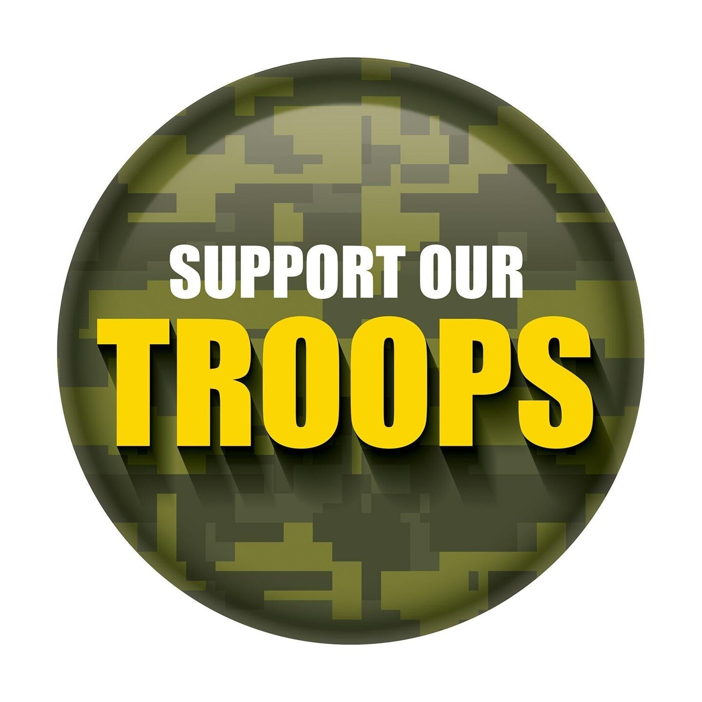 6 Pack Beistle Support Our Troops Button - Camo