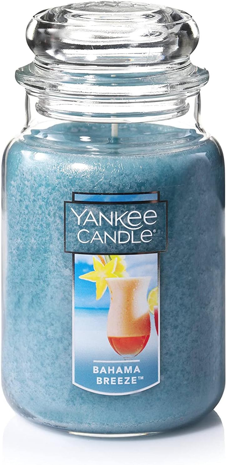 Bahama Breeze Scented, Classic 22oz Large Jar Single Wick Candle, Over 110 Hours of Burn Time, Perfect for Tropical Beach-Themed Setting