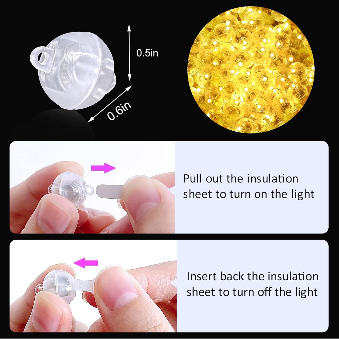100PCs Mini Led Lights,Led Balloons Light for Party Decorations Neon Party Lights for Paper Lantern Easter Eggs Birthday Party Halloween Christmas Decoration(Glow steadily Warm White)