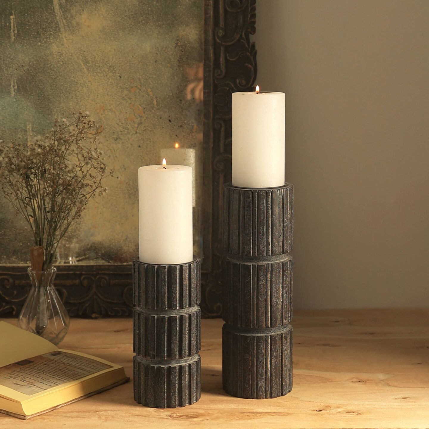 Decorative Wooden Centerpiece Candle Holder