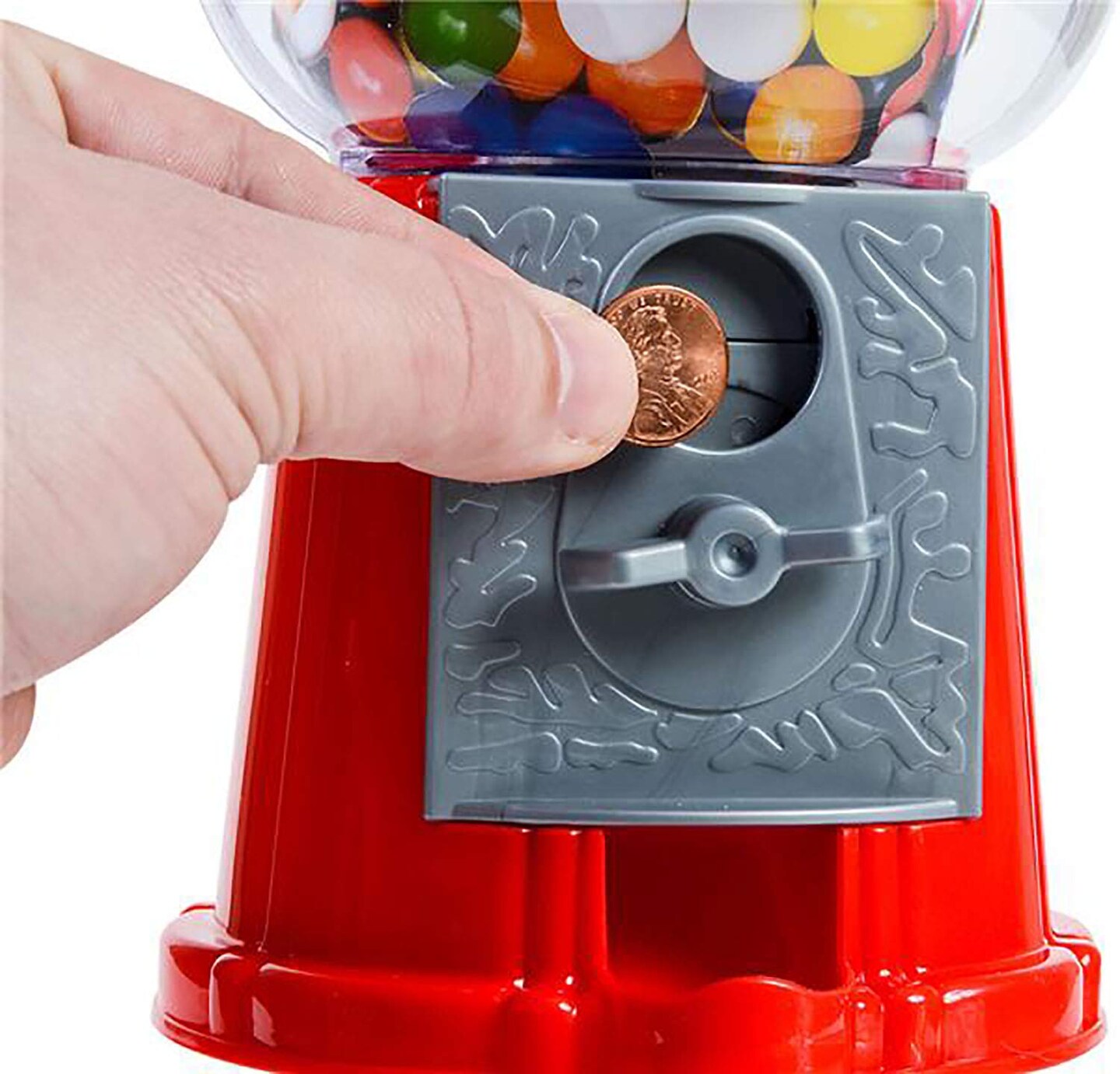4E's Novelty Classic Red Gumball Machine - Kid's Toy Bank & Candy Dispenser, Gumball Machine Toy