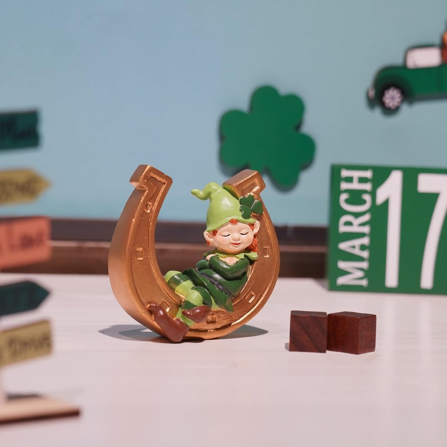 St-Patricks-Day Decorations Coffee Table Decor - Resin Gnome Collectible Figurines