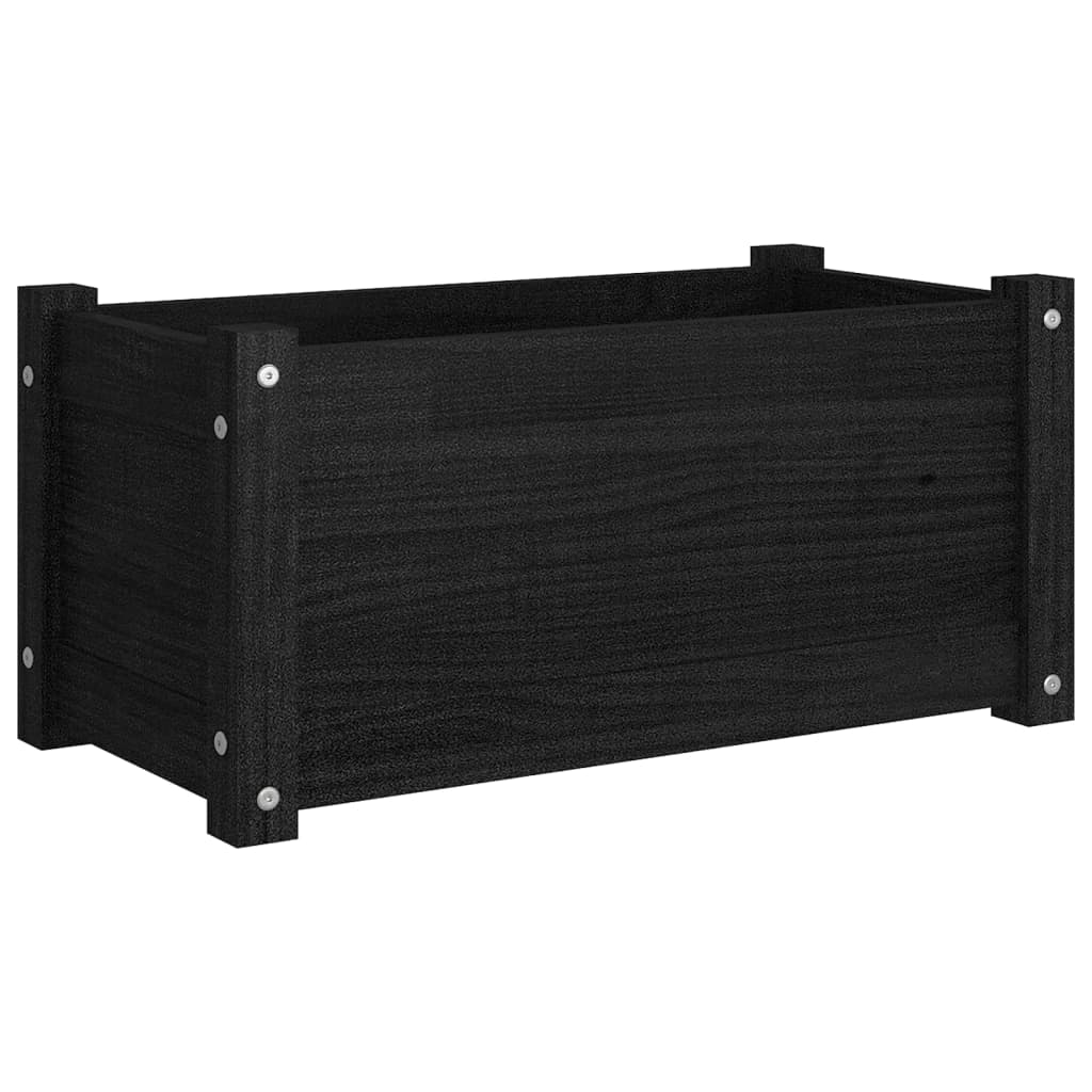 vidaXL Garden Planter Black 23.6&#x22;x12.2&#x22;x12.2&#x22; Solid Wood Pine