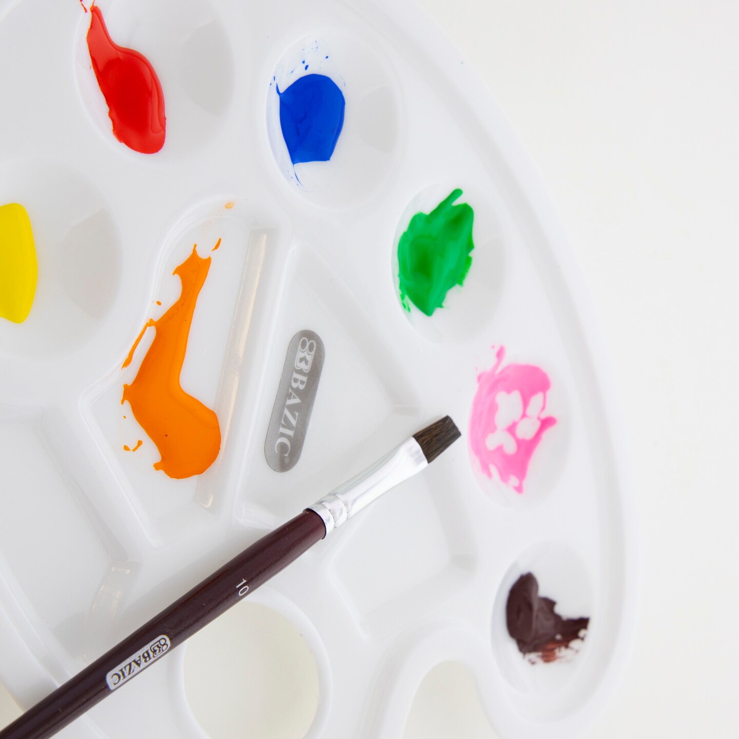 BAZIC Mixing Palette Paint Mixing Tray w/ Thumb Hole Oval (10)