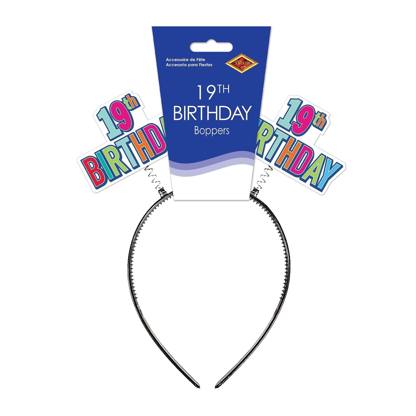 12 Pack Beistle 19th Birthday Boppers multi-color