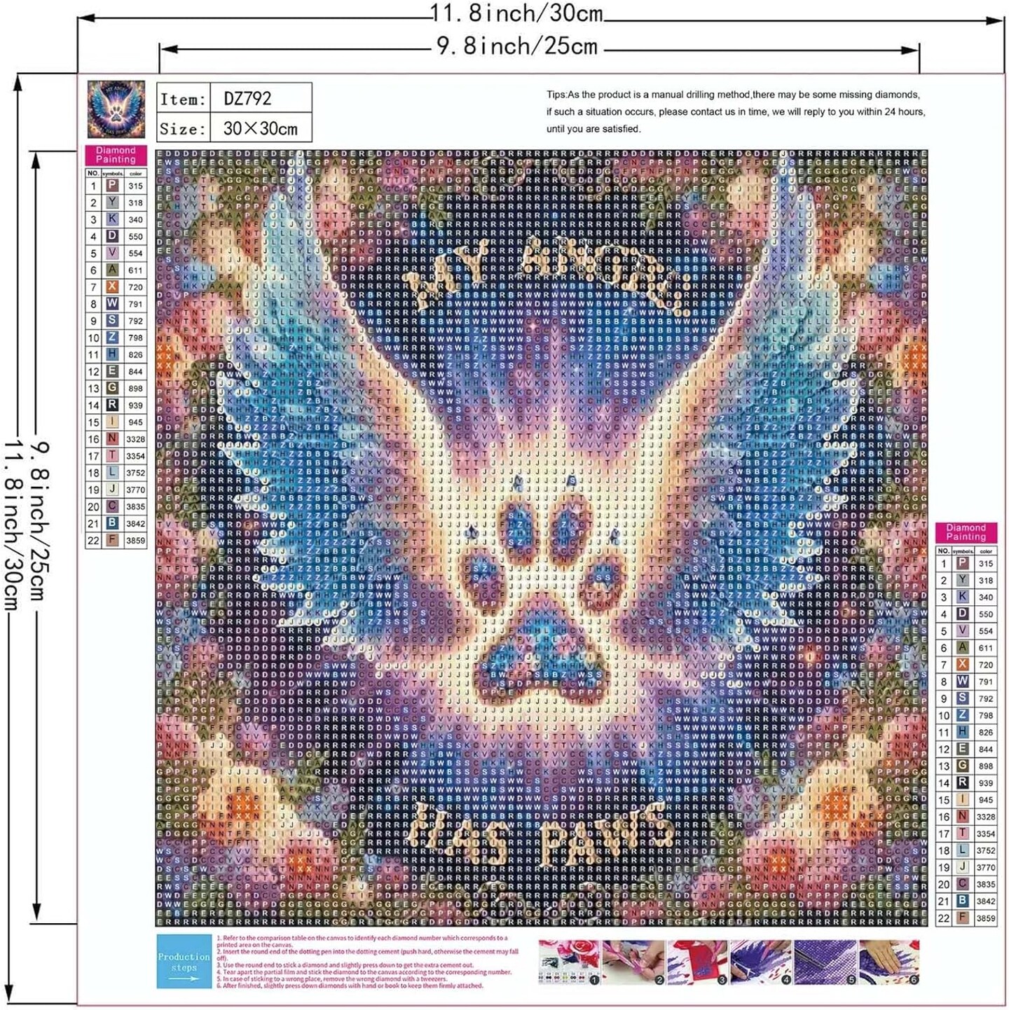 My Angel Has Paws 5D Diamond Painting Kits for Adults, Angel Wings Flowers Diamond Art Kit for Beginner