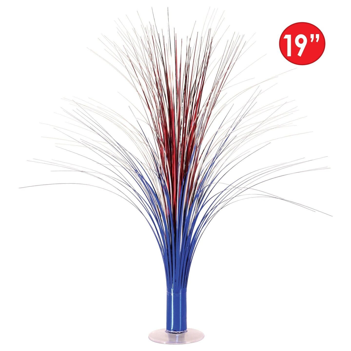 6 Pack Beistle Metallic Spray Centerpiece - red, silver, blue