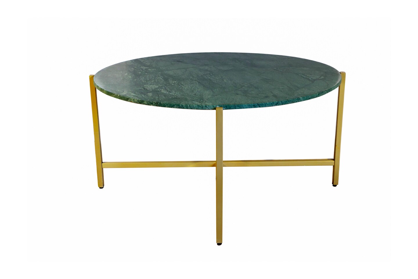Green Marble Nesting Table with Golden Metal Frame (17&#x22; Height) | Elegant &#x26; Sturdy Side Table | Luxurious Space-Saving Design | Perfect for Living Room, Bedroom, Office &#x26; Home D&#xE9;cor