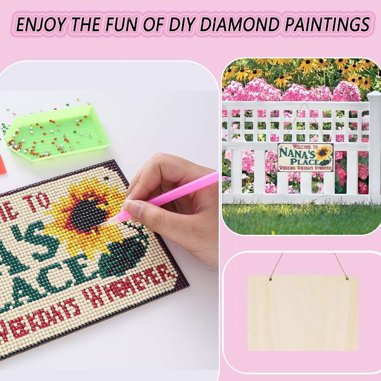 No Need Frame Hanging 5D Diamond Art Painting Kits for Adult Beginners with Tools