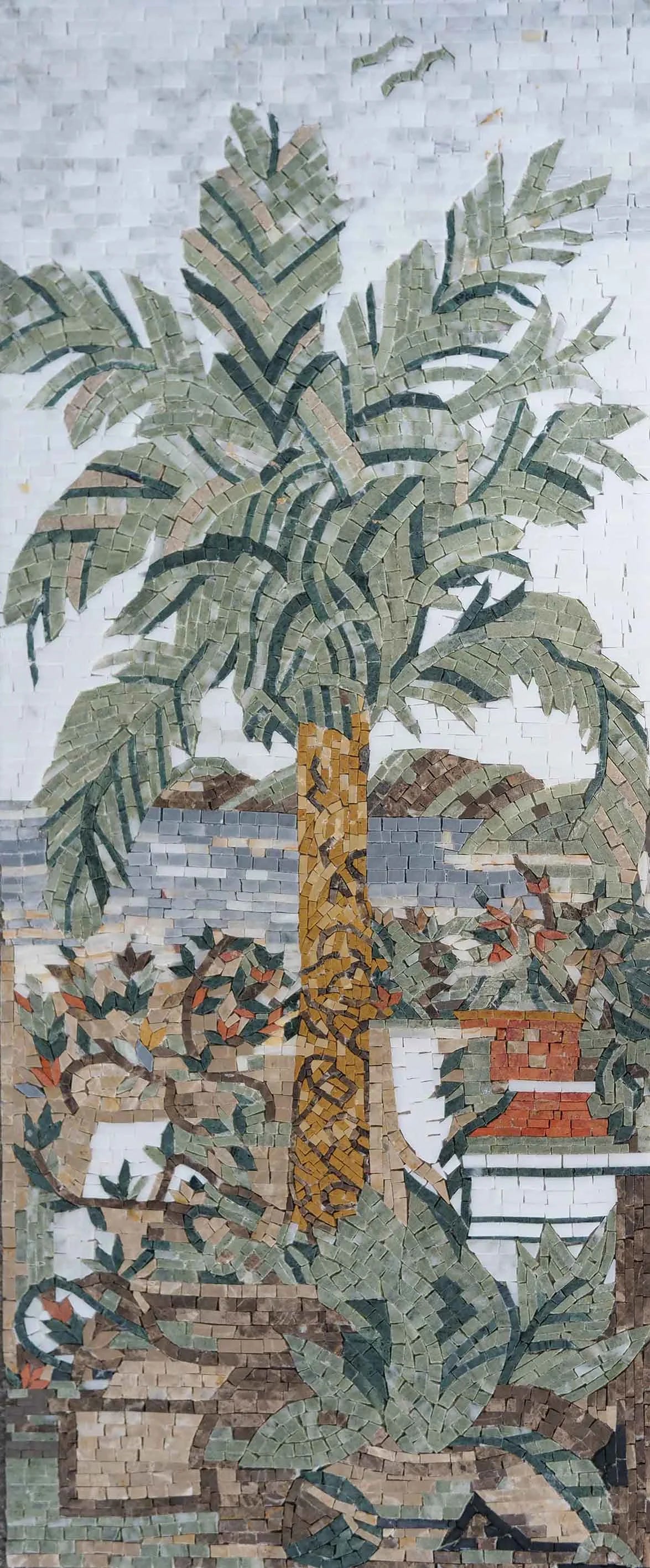 product name is Palm Mosaic Handmade Mural