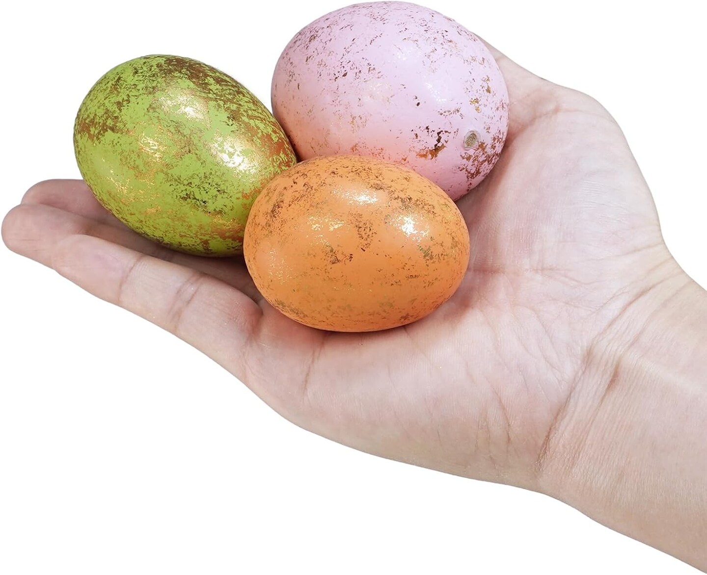 48 Pcs 6 Colors Foam Easter Eggs Assorted Pastel Gold Leaf Easter Eggs Decorative Easter Eggs Gold Speckled Easter Eggs for Easter Craft Basket Bowl Fillers Table Centerpieces Spring Party