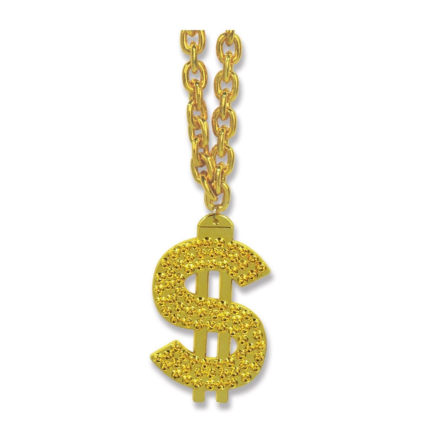12 Pack Beistle Gold Chain Party Bead Necklaces with $ Medallion