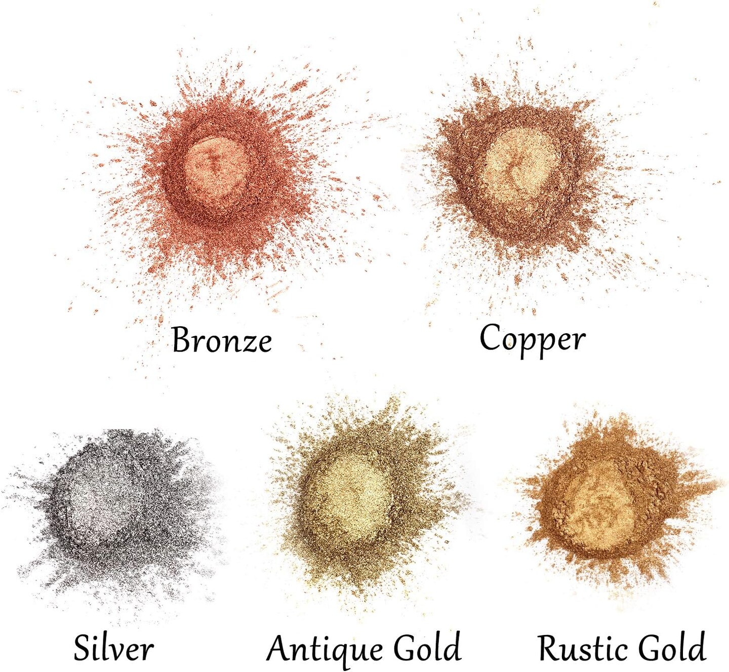 LET&#x27;S RESIN Metallic Pigment Powder, 5 Colors Resin Fine Powder, Each Bottle 20ml Shimmer Pigment Dye for Epoxy Resin Coloring, Polymer Clay and Other Crafts