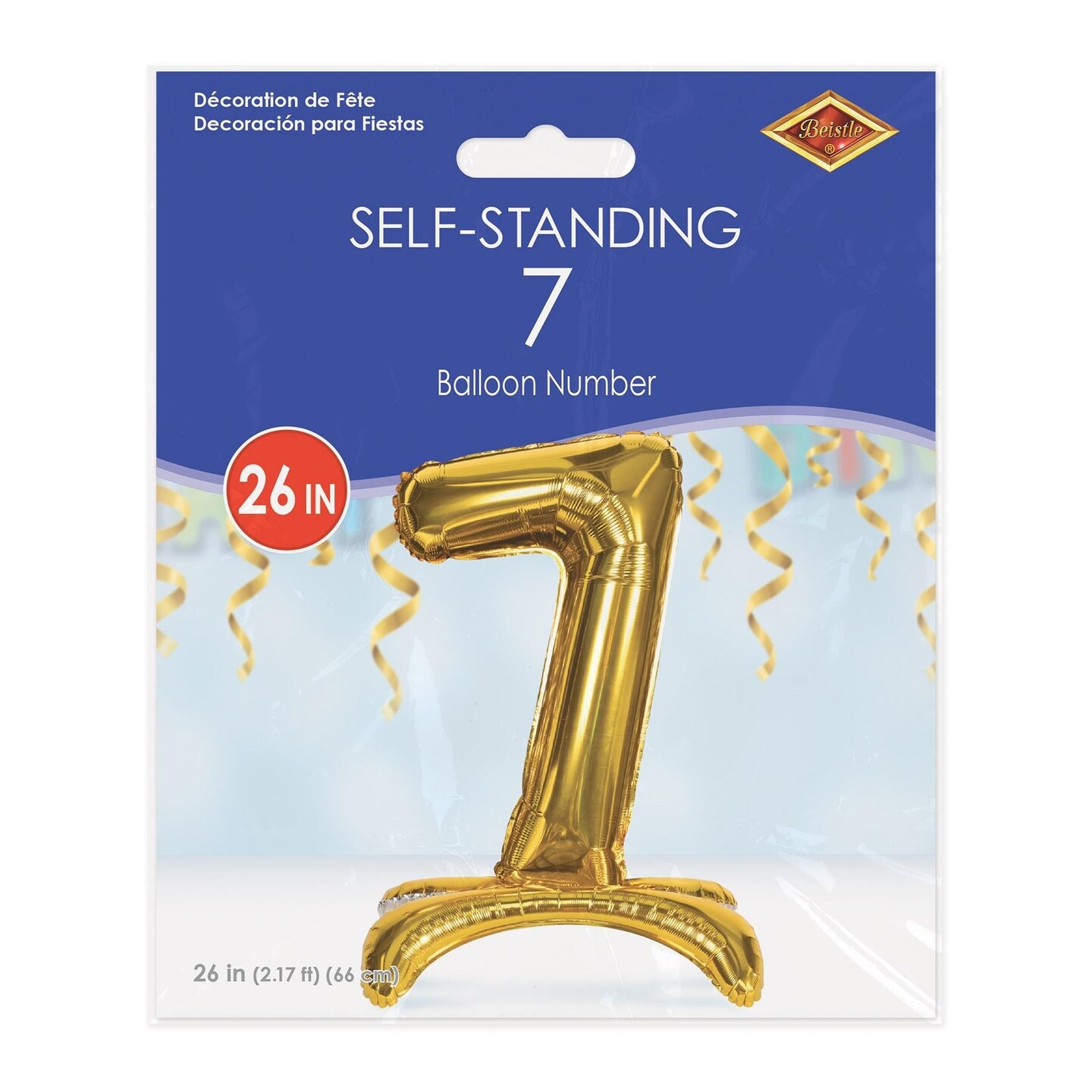 6 Pack Beistle Self-Standing Balloon Number 7