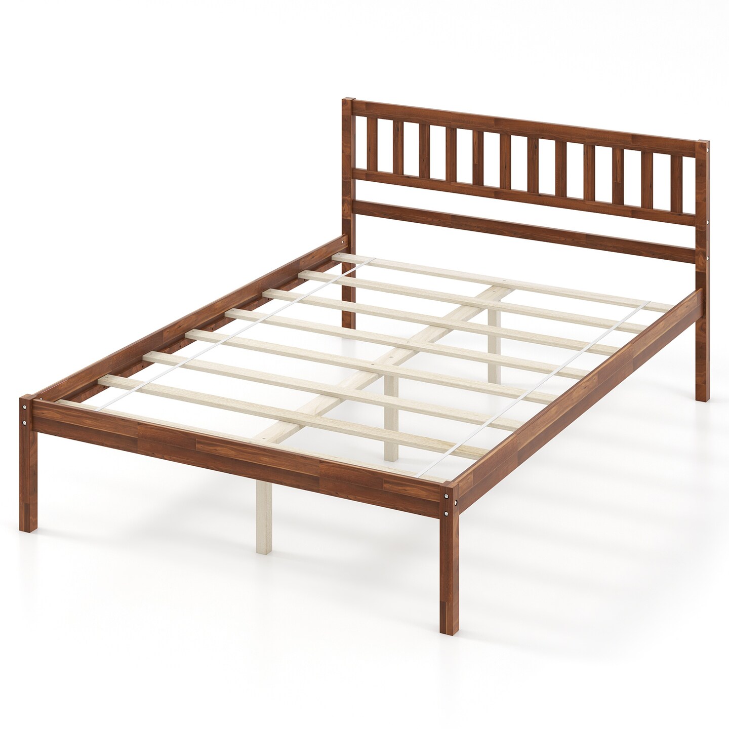 Wood Platform Bed Frame with Headboard and Slat Support &#x2013; Twin/Full/Queen Size