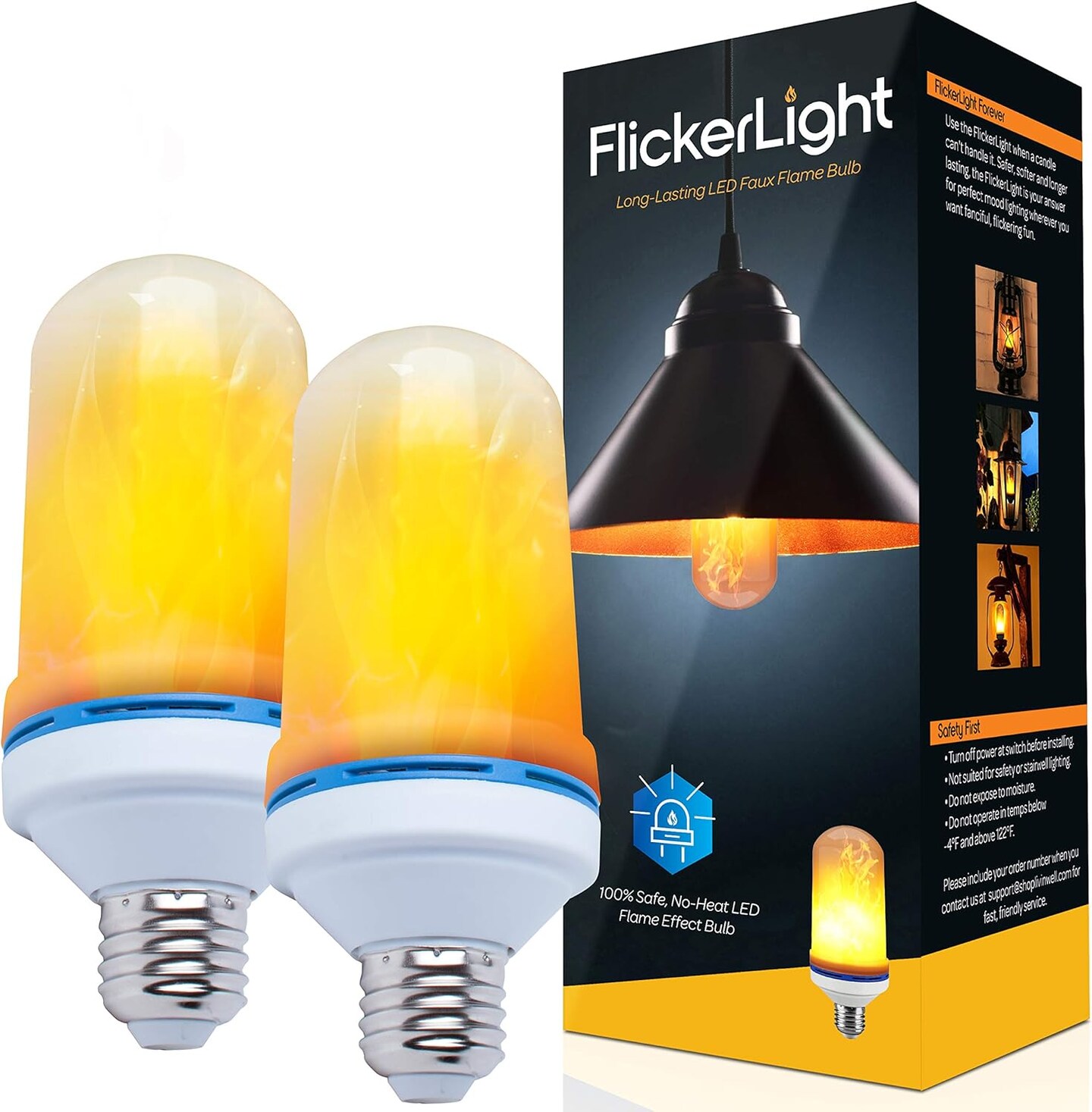 Livin&#x2019; Well Flame Flickering Light Bulbs - 2 Pk