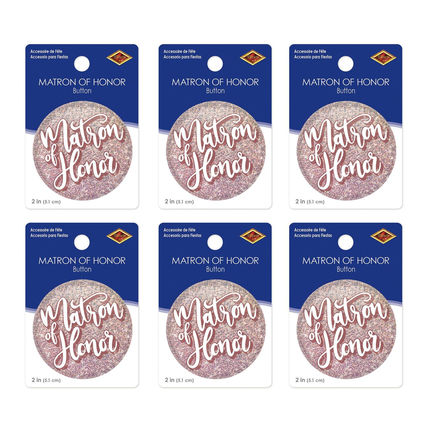 6 Pack Beistle Matron of Honor Button