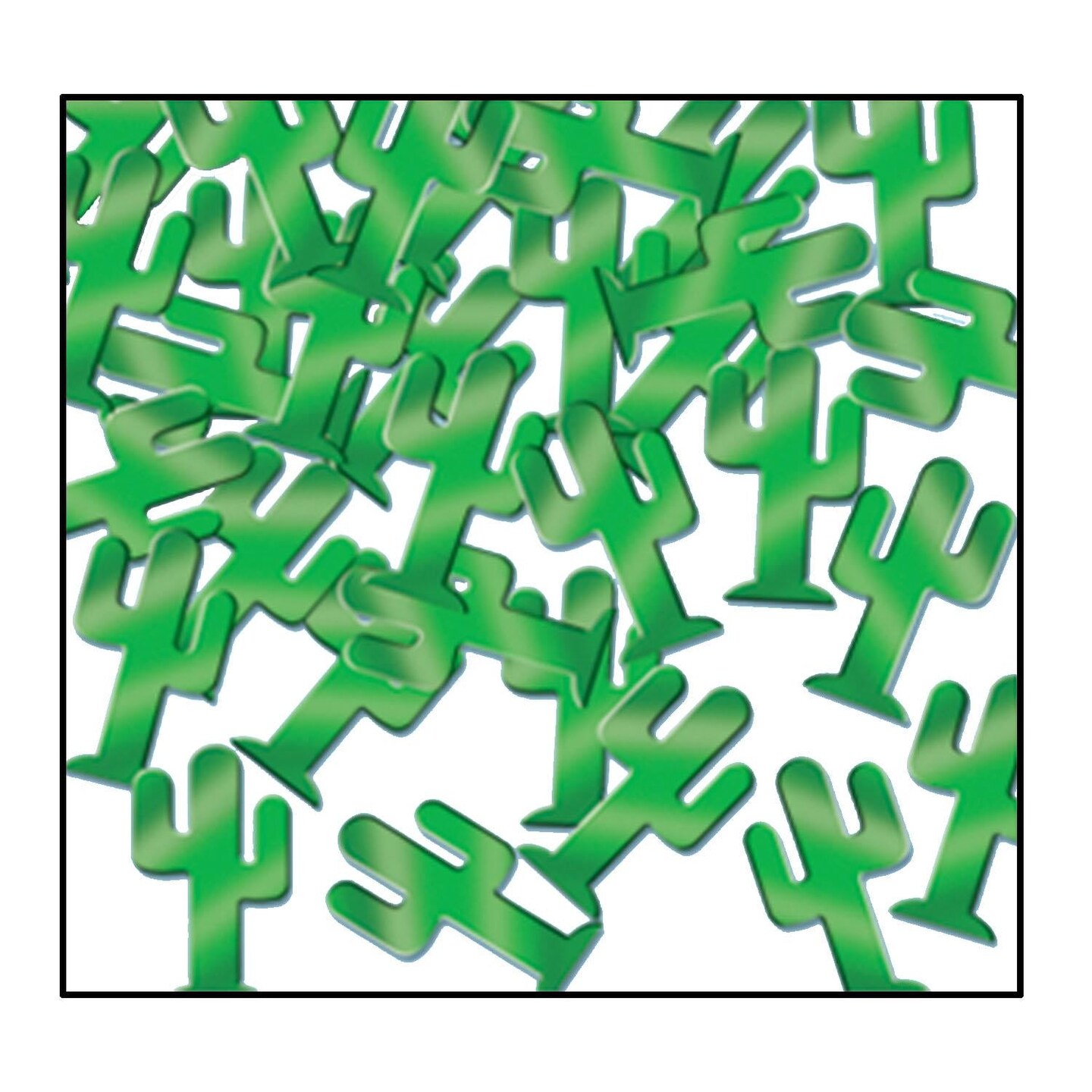 12 Pack Bulk Confetti Cactuses Party Decoration - green (1 Oz per Pack)