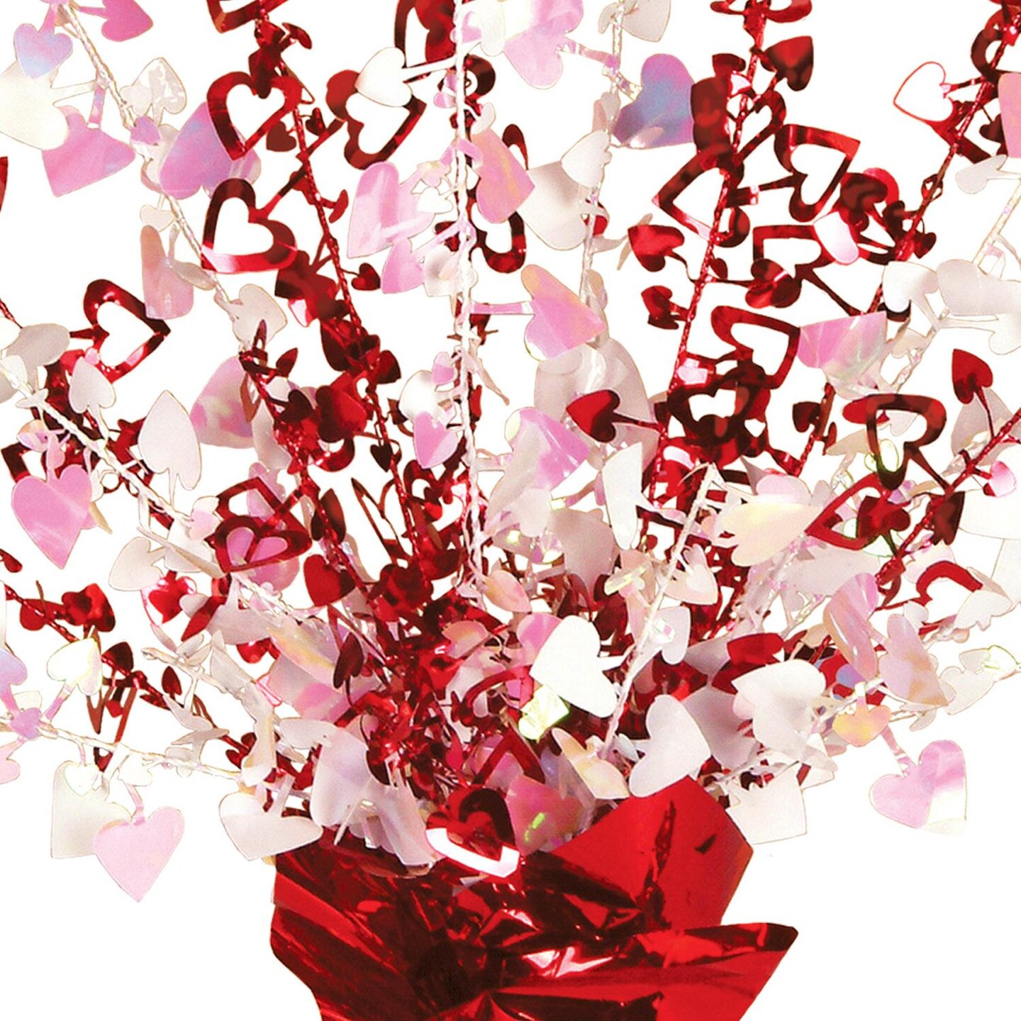 12 Pack Beistle Valentine&#x27;s Day Heart Centerpiece - red/opalescent