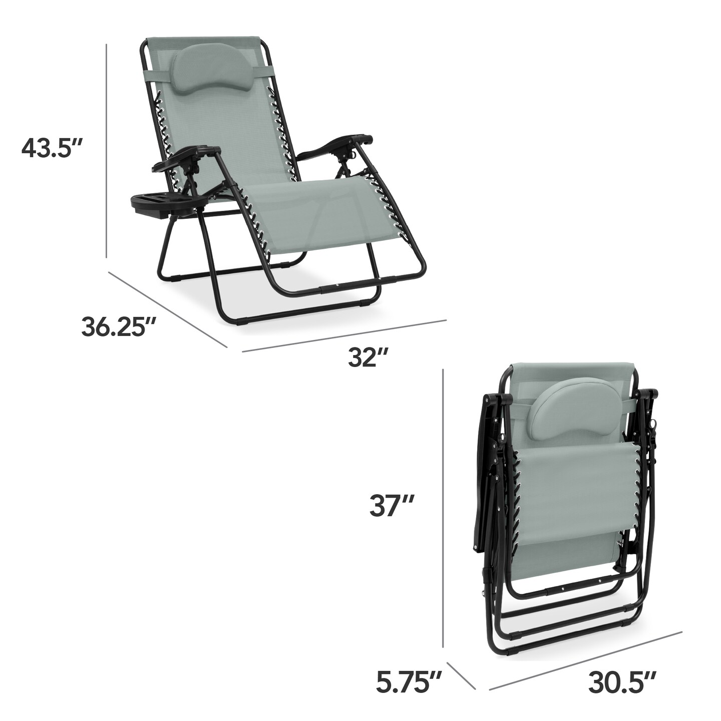 Best Choice Products Oversized Zero Gravity Chair, Folding Outdoor Patio Lounge Recliner w/ Cup Holder