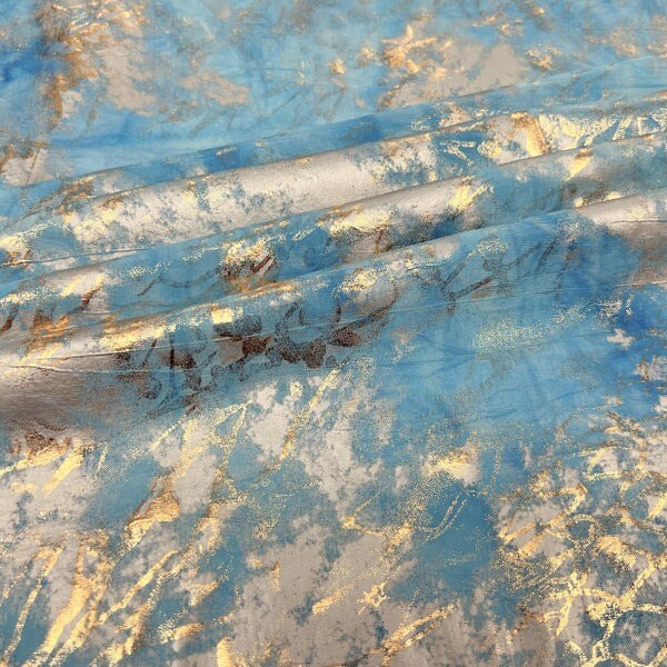 Squall Foiled Tie Dye Spandex Fabric