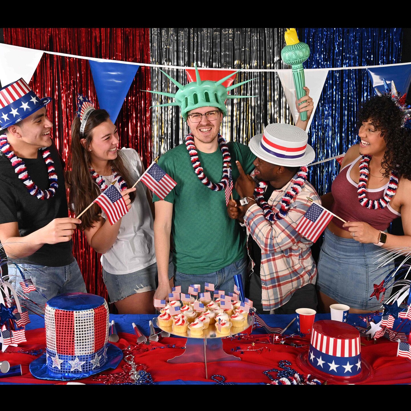 12 Pack Beistle 120 ft.- Red - White/Blue Party Pennant Banner