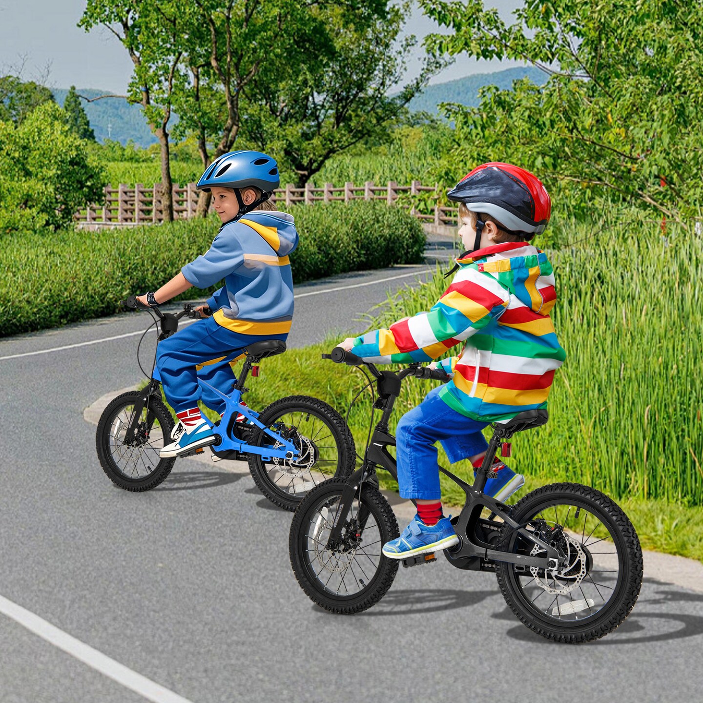 16 Inch Kids Bike Lightweight Steel Frame with 2 Removable Training Wheels for Ages 4-7