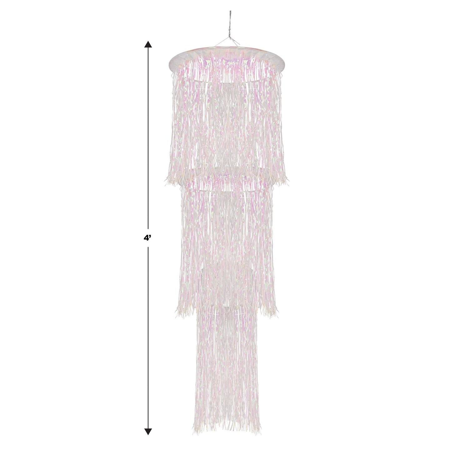 6 Pack Bulk 3-Tier (1-Ply) Shimmering Chandelier Wedding Decoration - opalescent