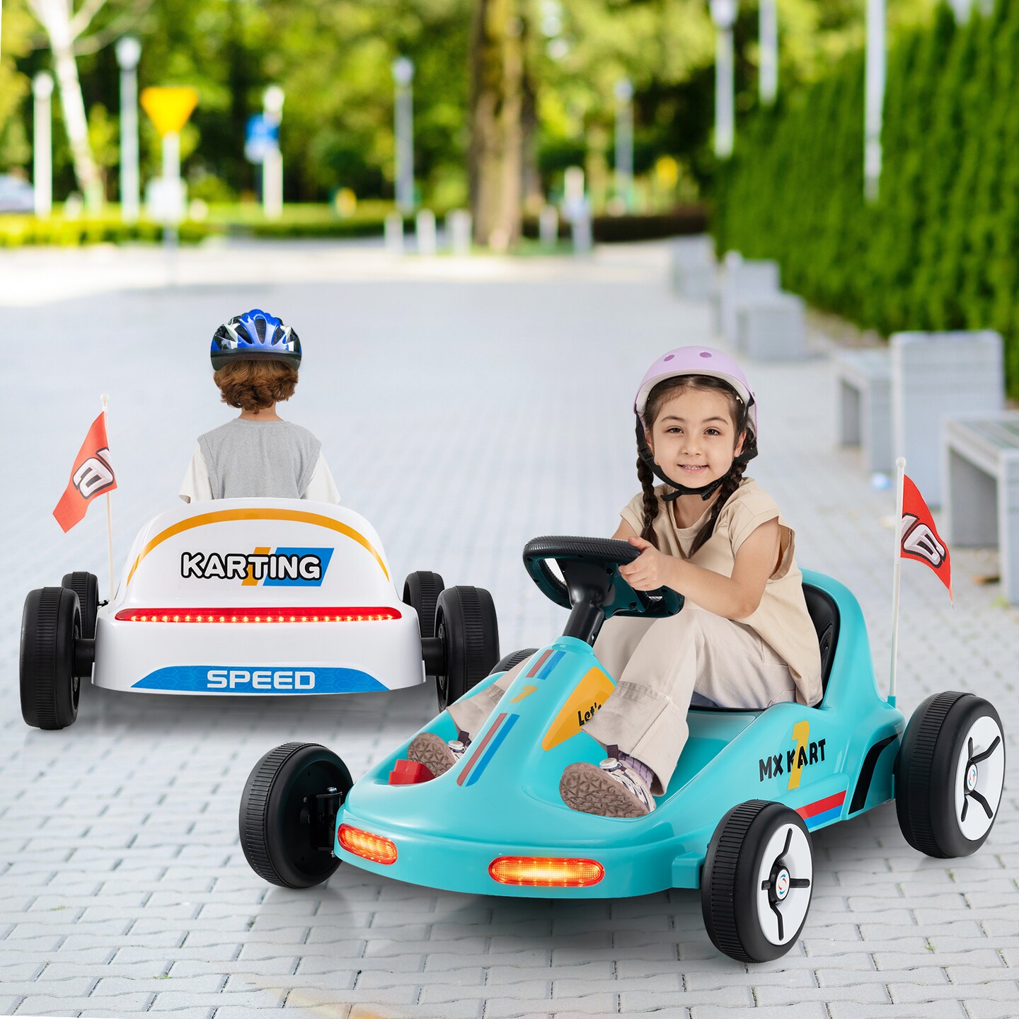 Electric 12V Kids Go Kart Race Toy with Remote Control &#x26; Music