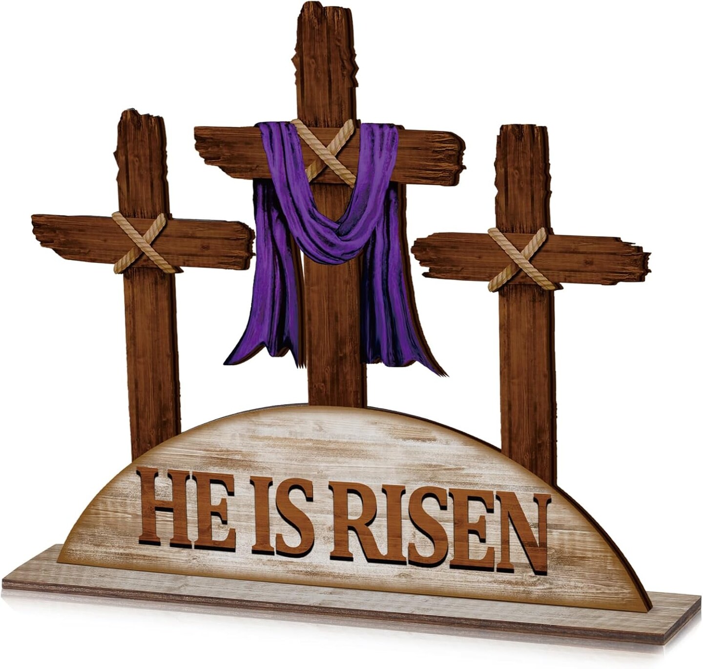 Easter Table Decor He is Risen Decor Wooden Cross Tabletop Signs Christian Table Centerpiece Religious