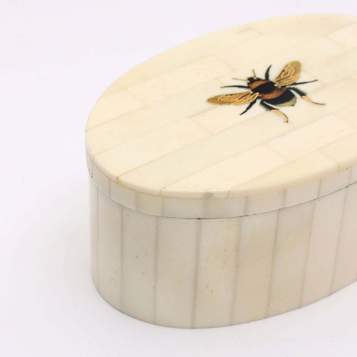 Decorative Storage Box with White Bone Material - 3.25&#x22;X 5&#x22; X 2&#x22;