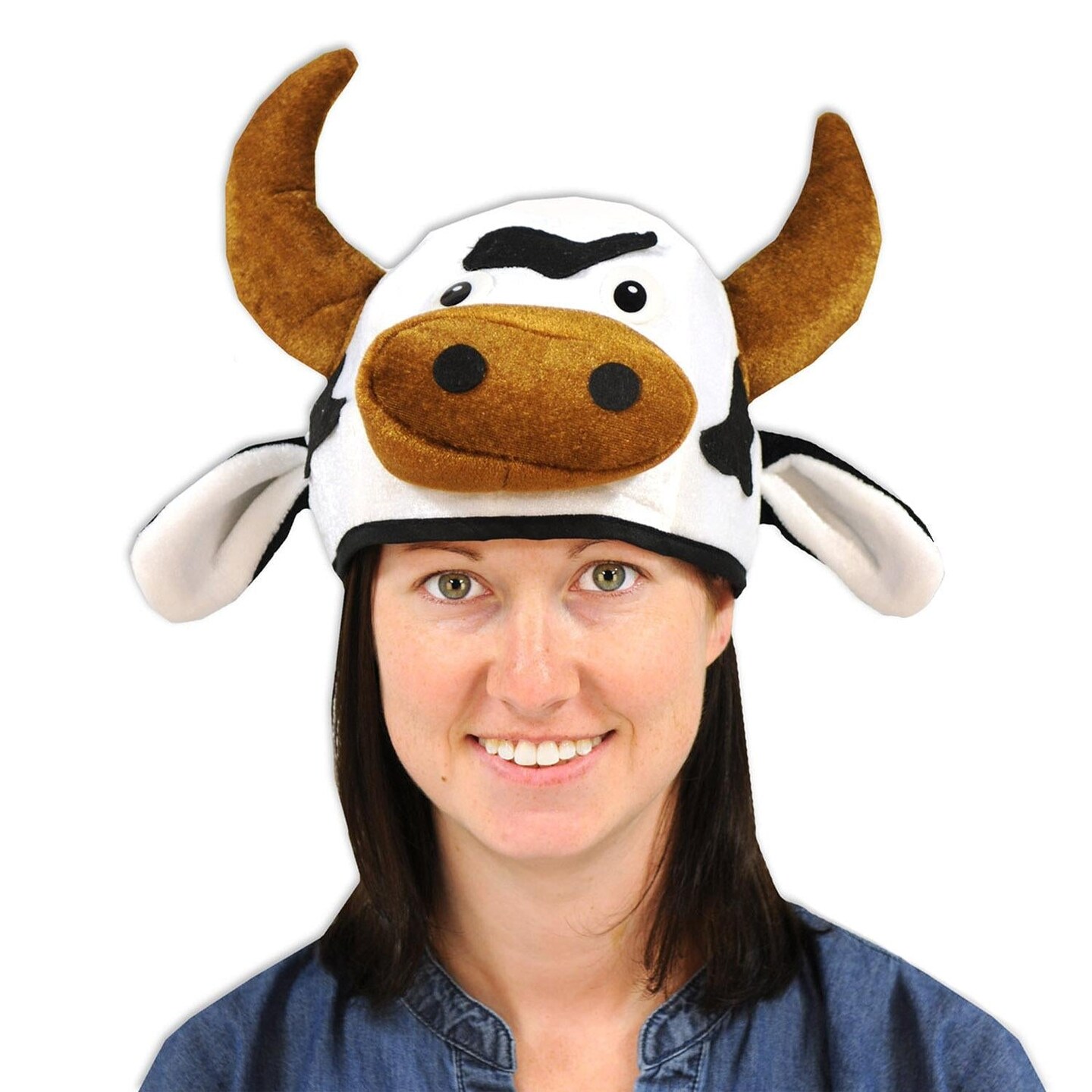 12 Pack Beistle Plush Cow Head-Hat