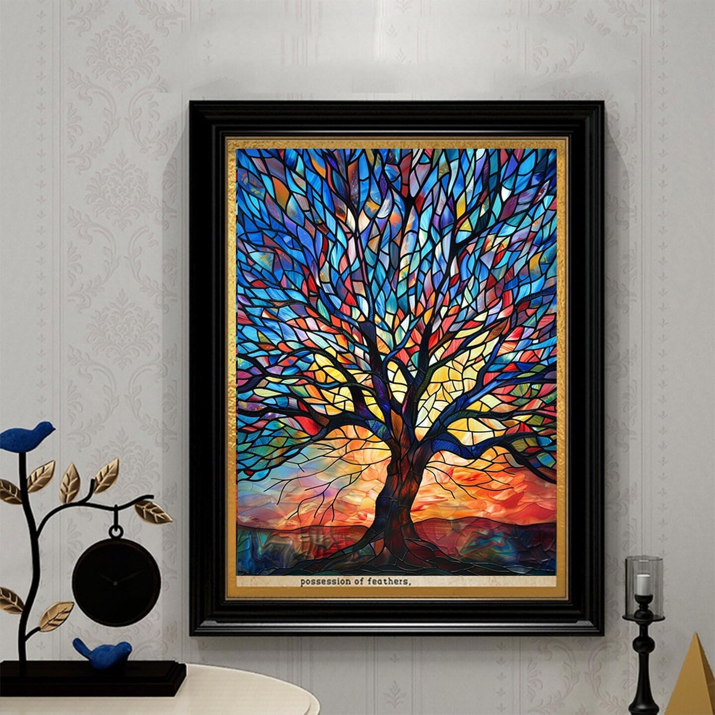 Landscape Series Diamond Painting Kits for Adults- Fantastic Colorful Tree with Glass Art