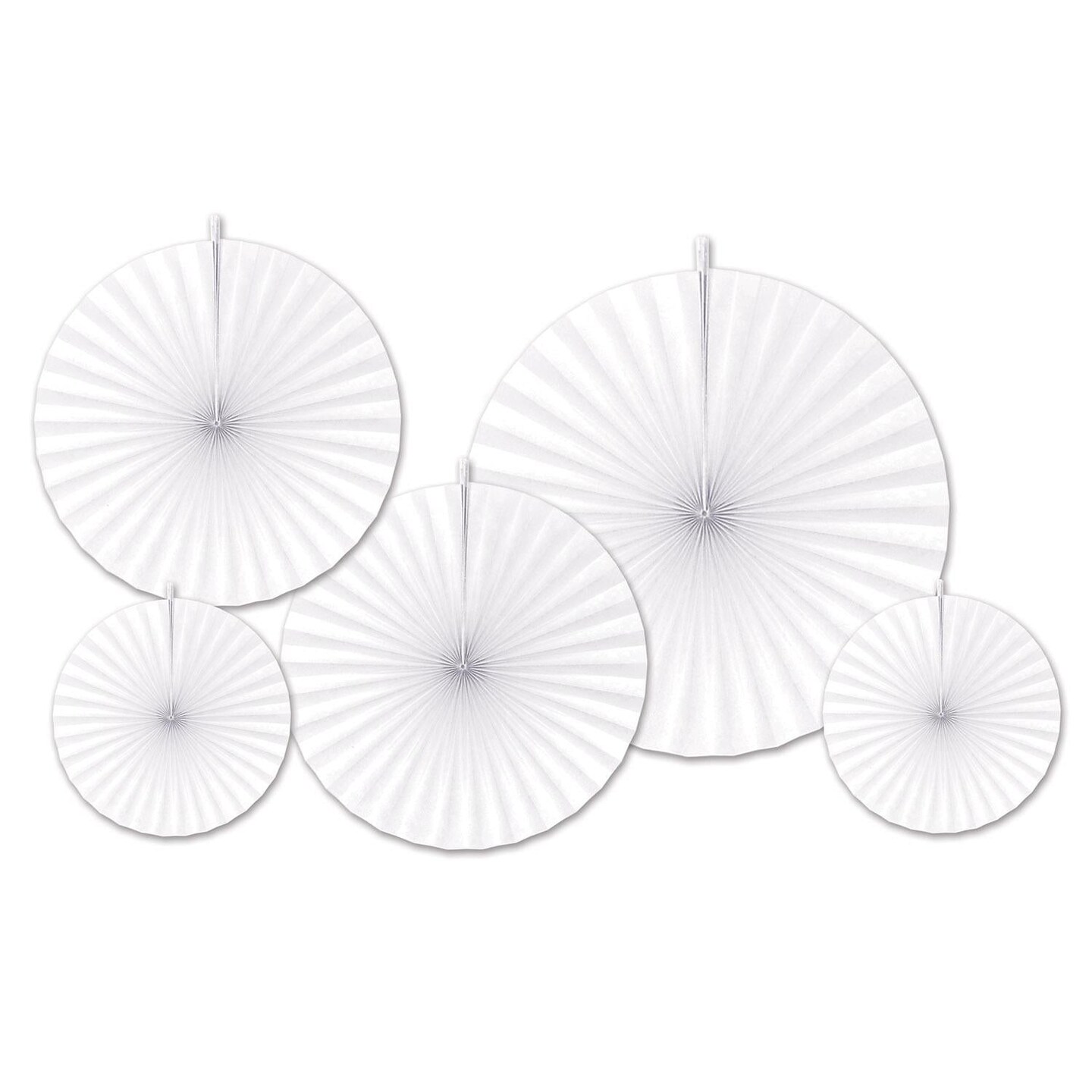 60 Piece Bulk Accordion Paper Fans Wedding Decoration - white