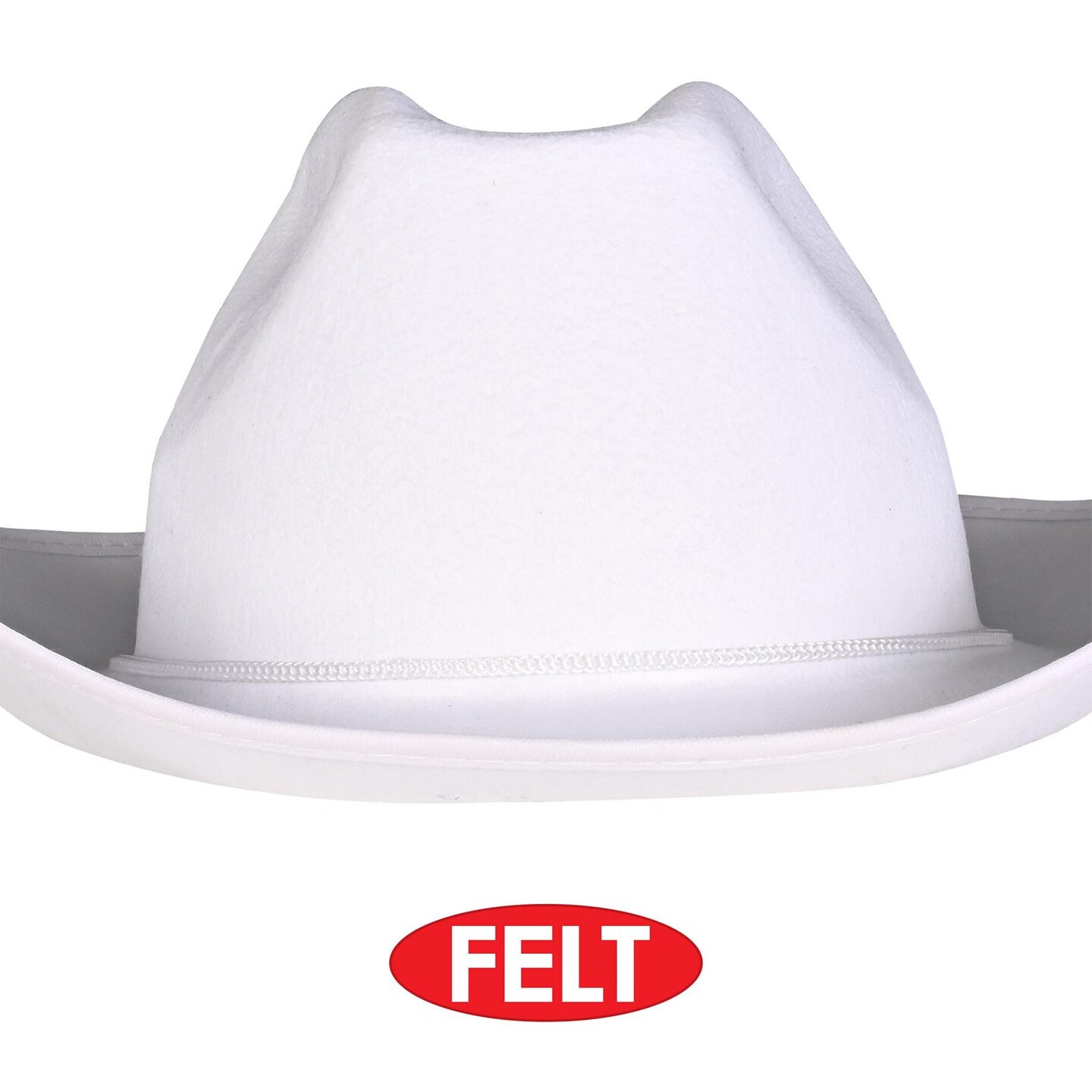 6 Pack Beistle White Felt Cowboy Hat