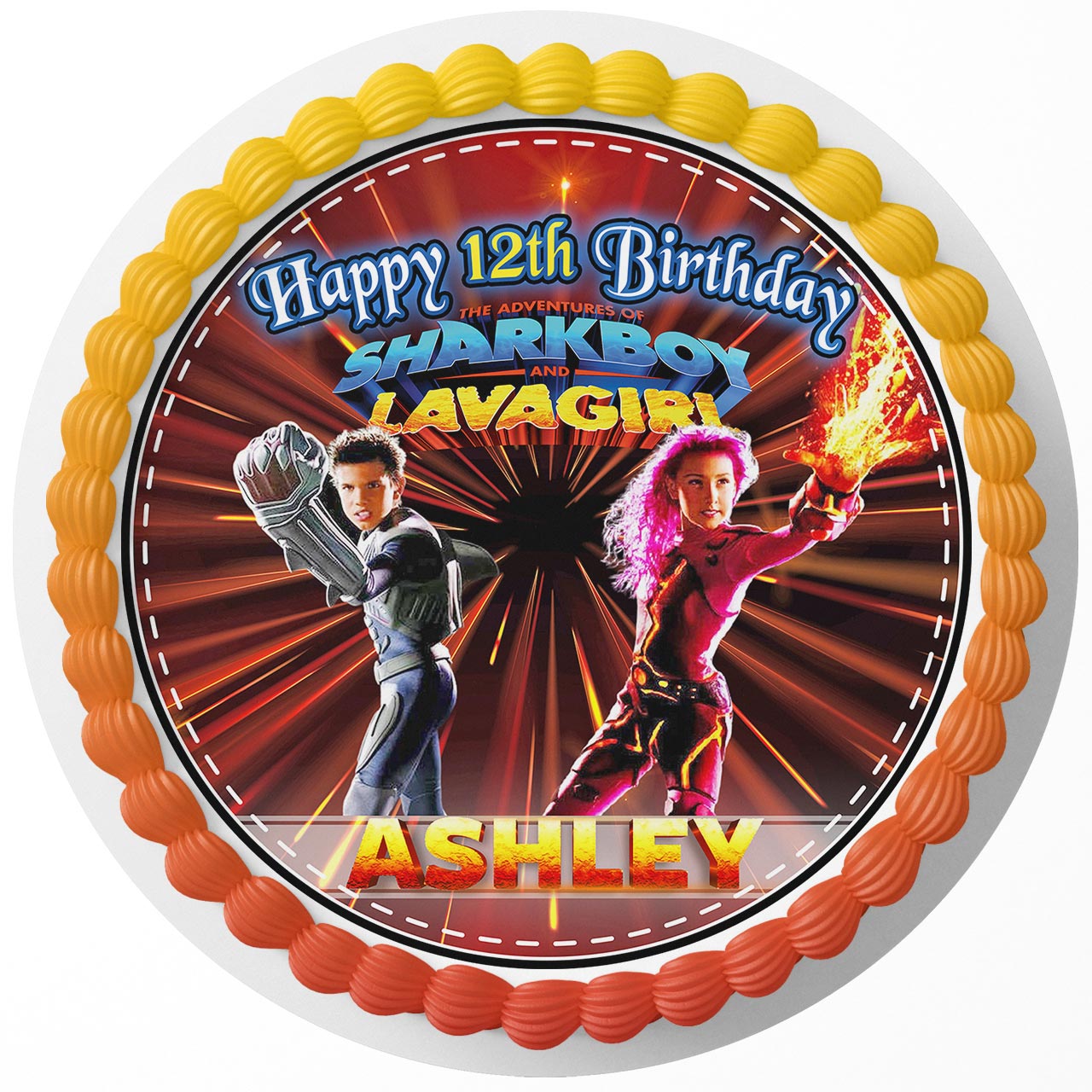 Sharkboy And Lavagirl Edible Cake Image Topper Birthday Cake Sheet Round