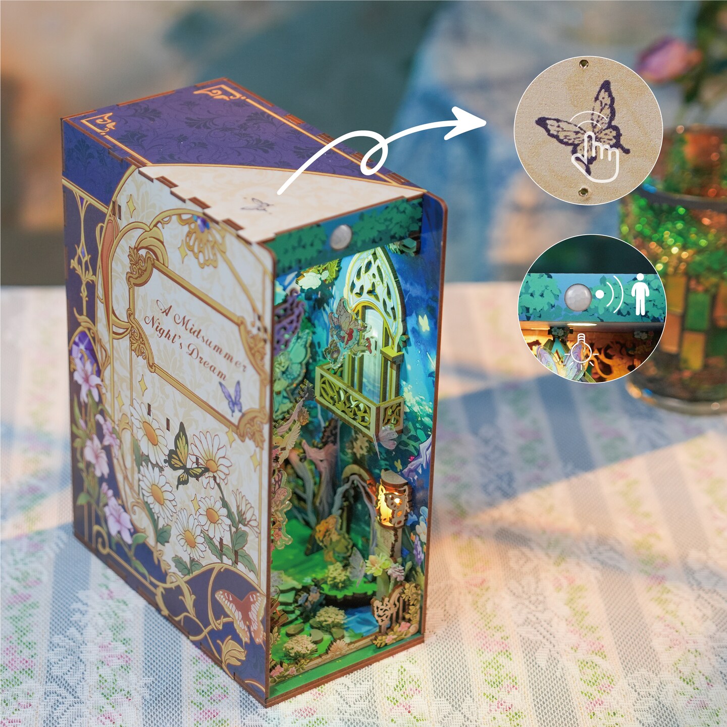 DIY Miniature Book Nook Kit | A Midsummer Night&#x27;s Dream w/ Dust Cover
