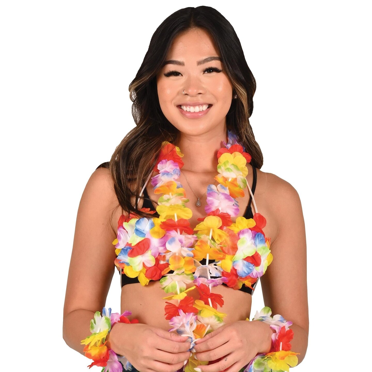 12 Pack Beistle Luau Party Floral Bikini Top