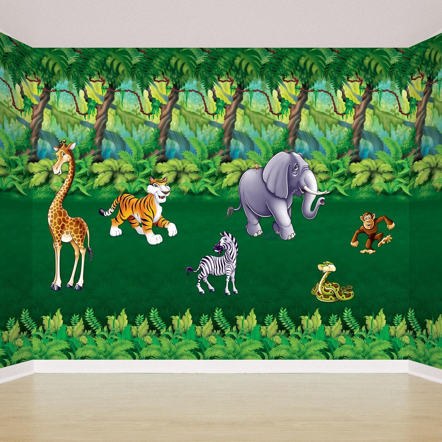 6 Pack Beistle Jungle Trees Party Backdrop