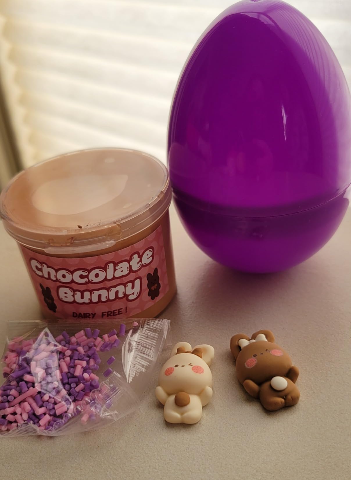 4 Pcs PreFilled Easter Eggs with Slime and Charms Easter Basket Stuffers Easter Eggs Hunt Easter Party Favors Easter Gifts