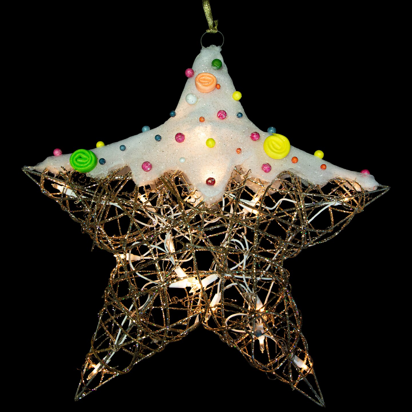 Northlight Lighted Candy Covered Star Christmas Decoration - 17"