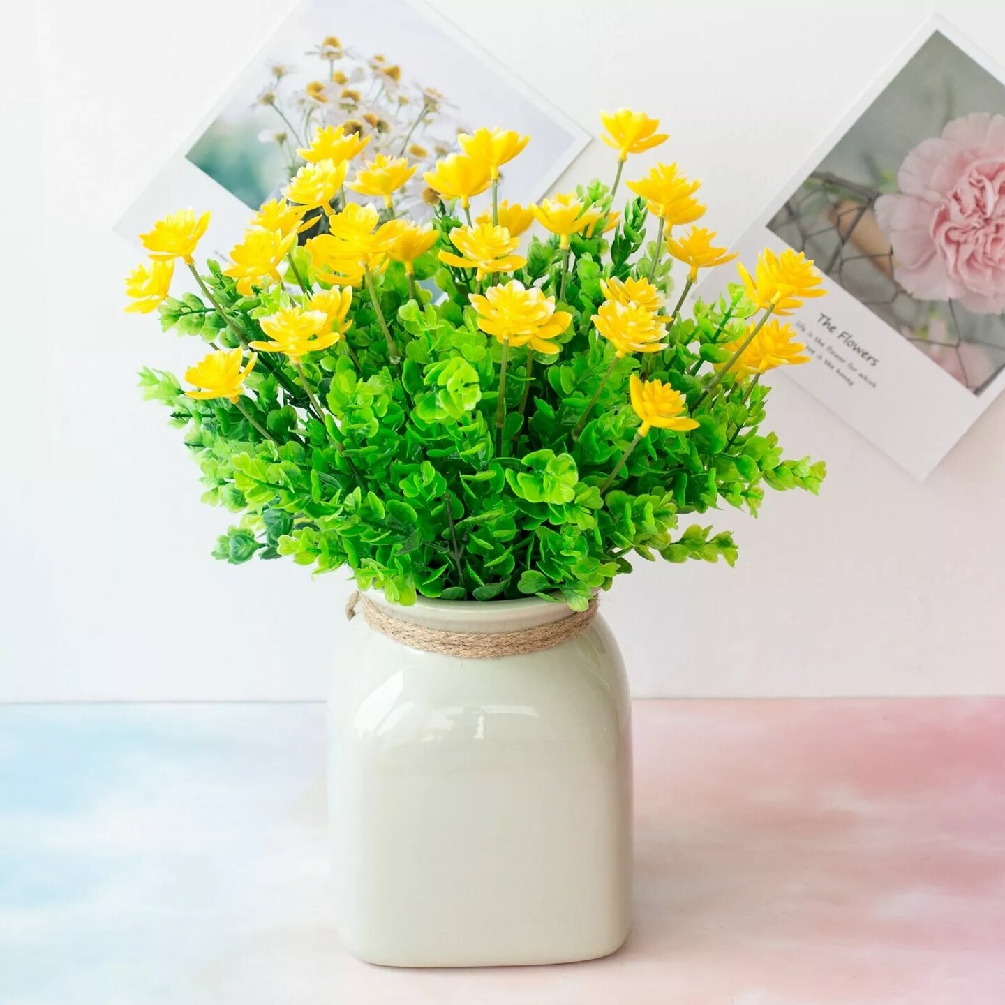 4pcs Artificial Flowers Outdoor Big Lotus Floral Greenery Shrubs Plants