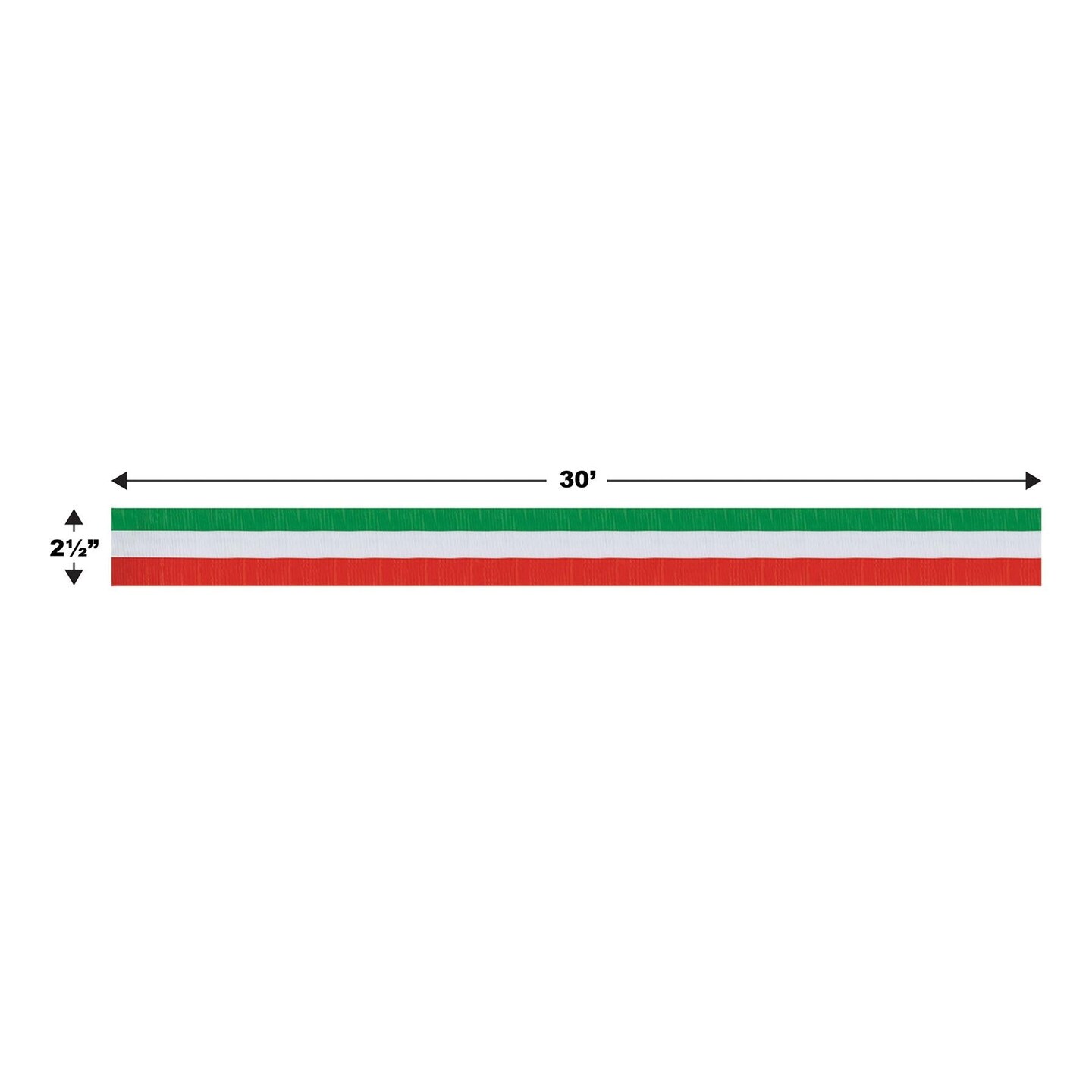 12 Pack Beistle Christmas FR Red - White/Green Crepe Streamer