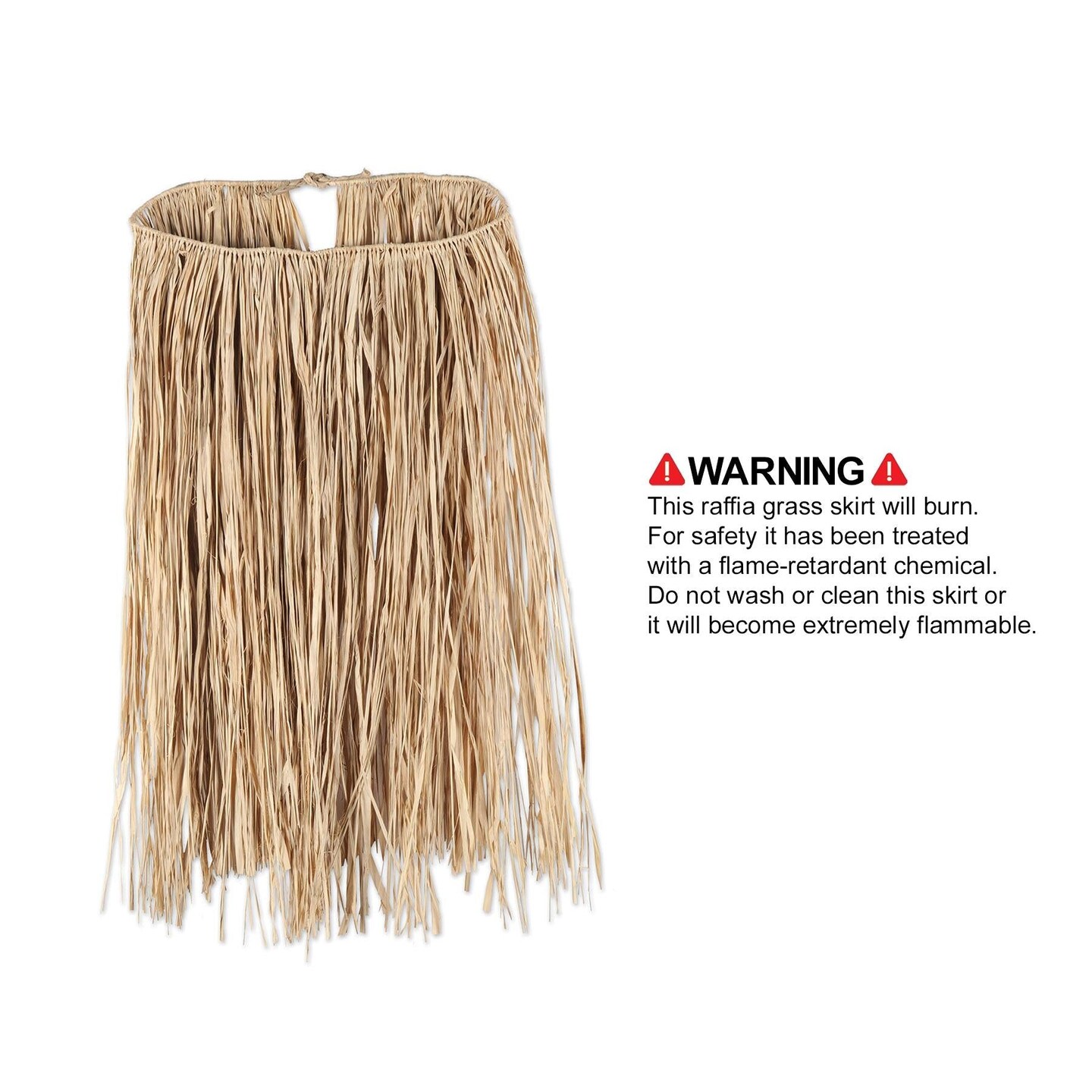 12 Pack Beistle Luau Party Adult Raffia Hula Skirt - Natural (31&#x22;W x 28&#x22;L)