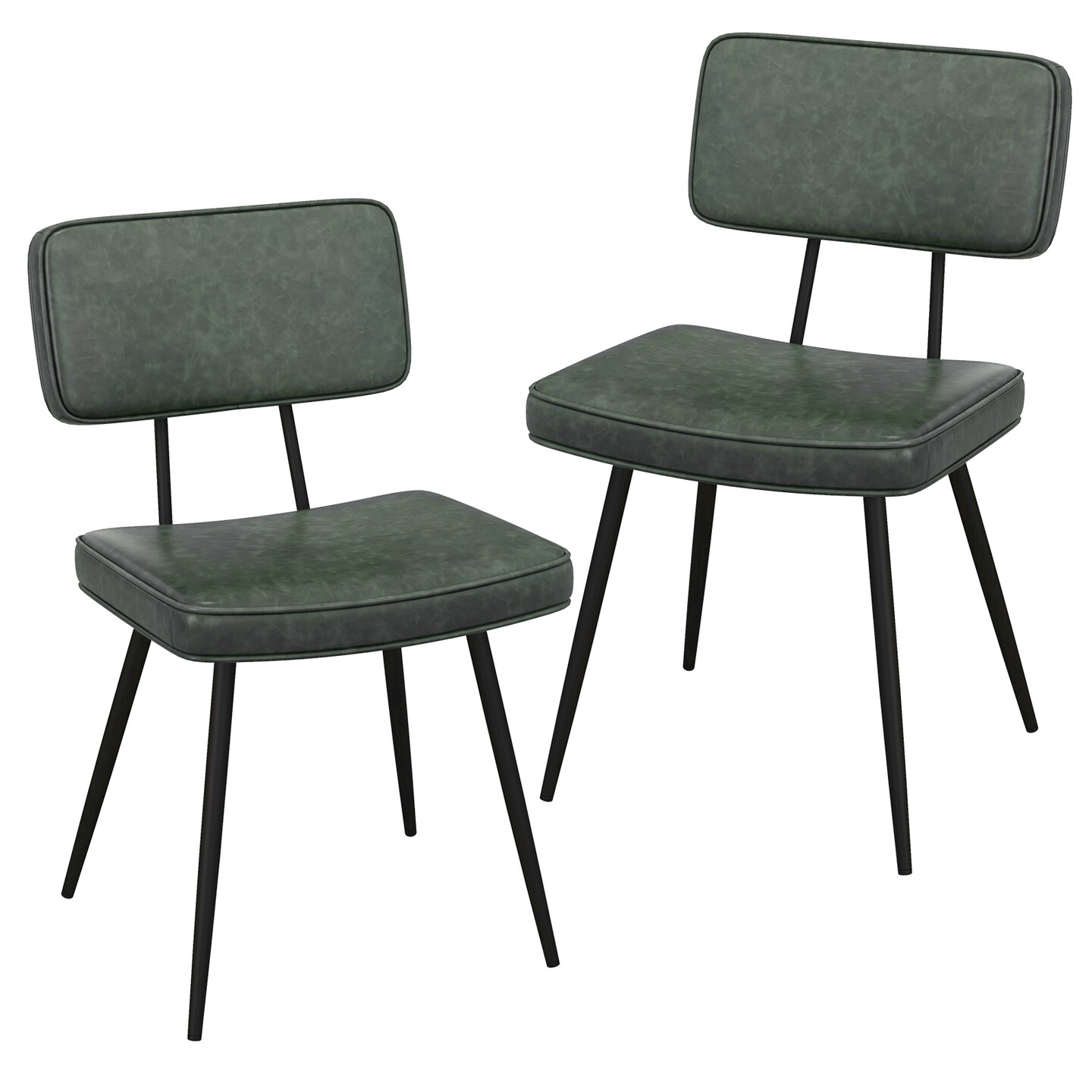 Set of 2 Dining Chairs with Padded Backrest and Seat Comfortable and Stylish Seating