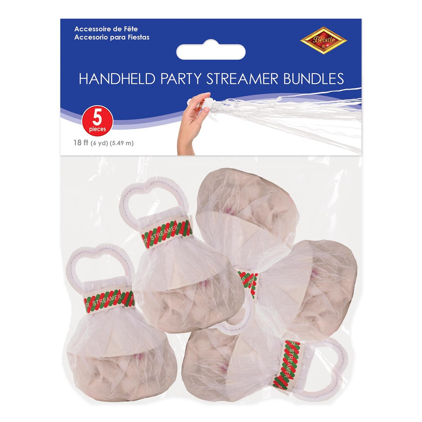 25 Pack Beistle Handheld White Party Streamer Bundles