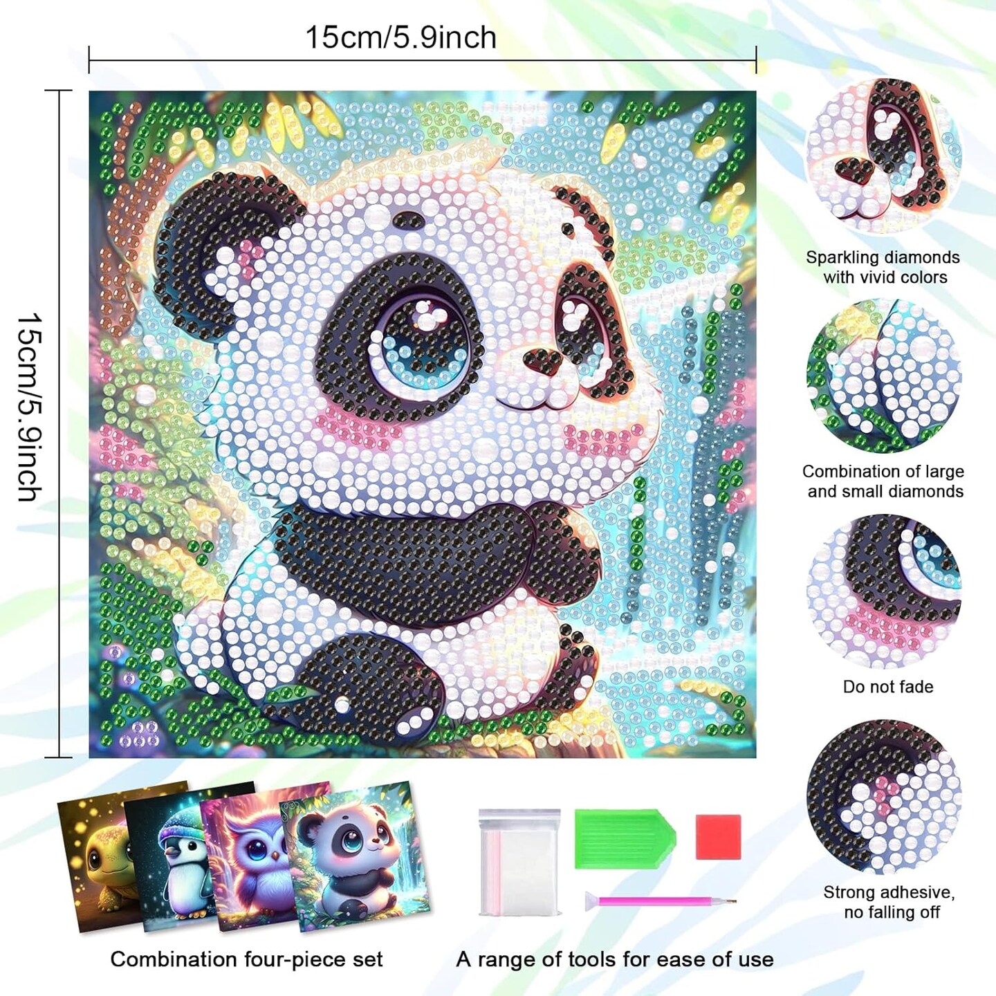 Diamond Art Kits for Kids, 4 Pack Diamond Painting Kits for Kids Beginners
