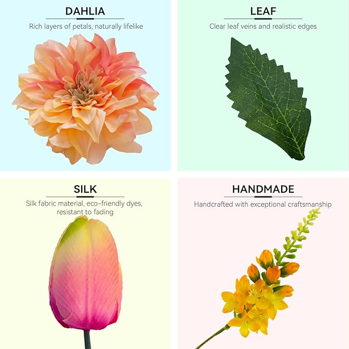 Spring Wreath 24 Inch Spring Wreaths for Front Door with Dahlia and Greenery Wreath, Spring Door Wreath for All Seasons,Spring and Summer Wreaths for Front Door Outside or Indoor